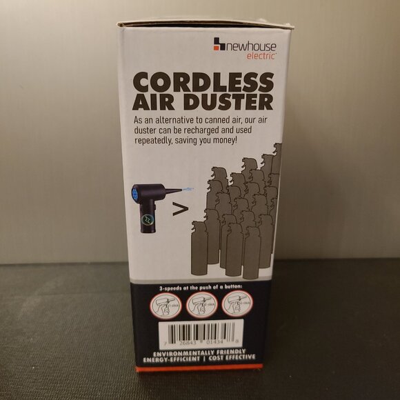 NEWHOUSE ELECTRIC CORDLESS COMPRESSED AIR DUSTER -RECHARGEABLE-3-SPEED-BLACK - Picture 6 of 11